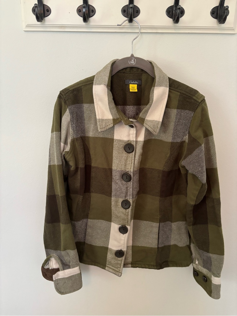 Cabela’s Olive Green Plaid Women’s Flannel Jacket/ Shirt